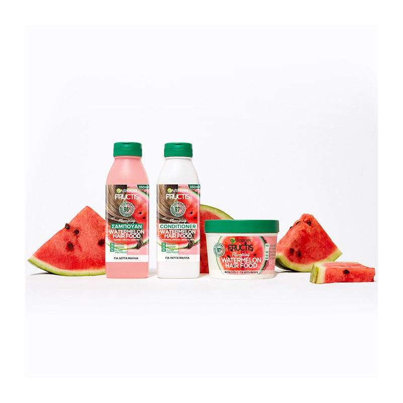Δοκίμασε τη νέα σειρά Fructis Hairfood Watermelon από τη Garnier για λεπτά μαλλιά