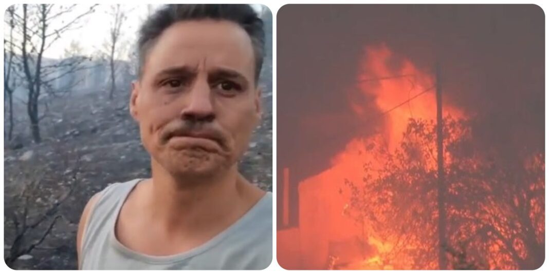 Γρηγόρης Πετράκος: Συγκλονίζει το βίντεο από το σπίτι του στο Ντράφι - Σοκαρισμένο στέκεται δίπλα στις στάχτες